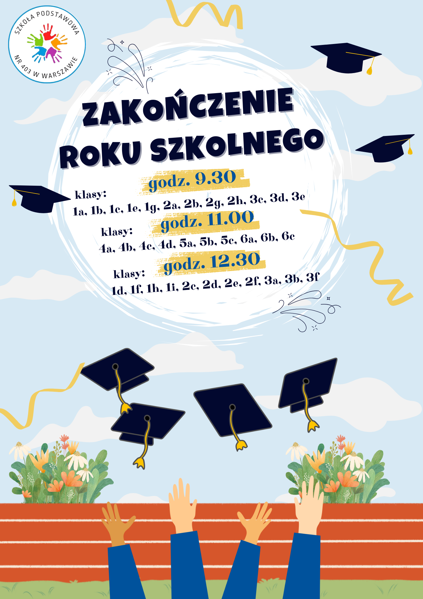 Harmonogram zakończenia roku szkolnego