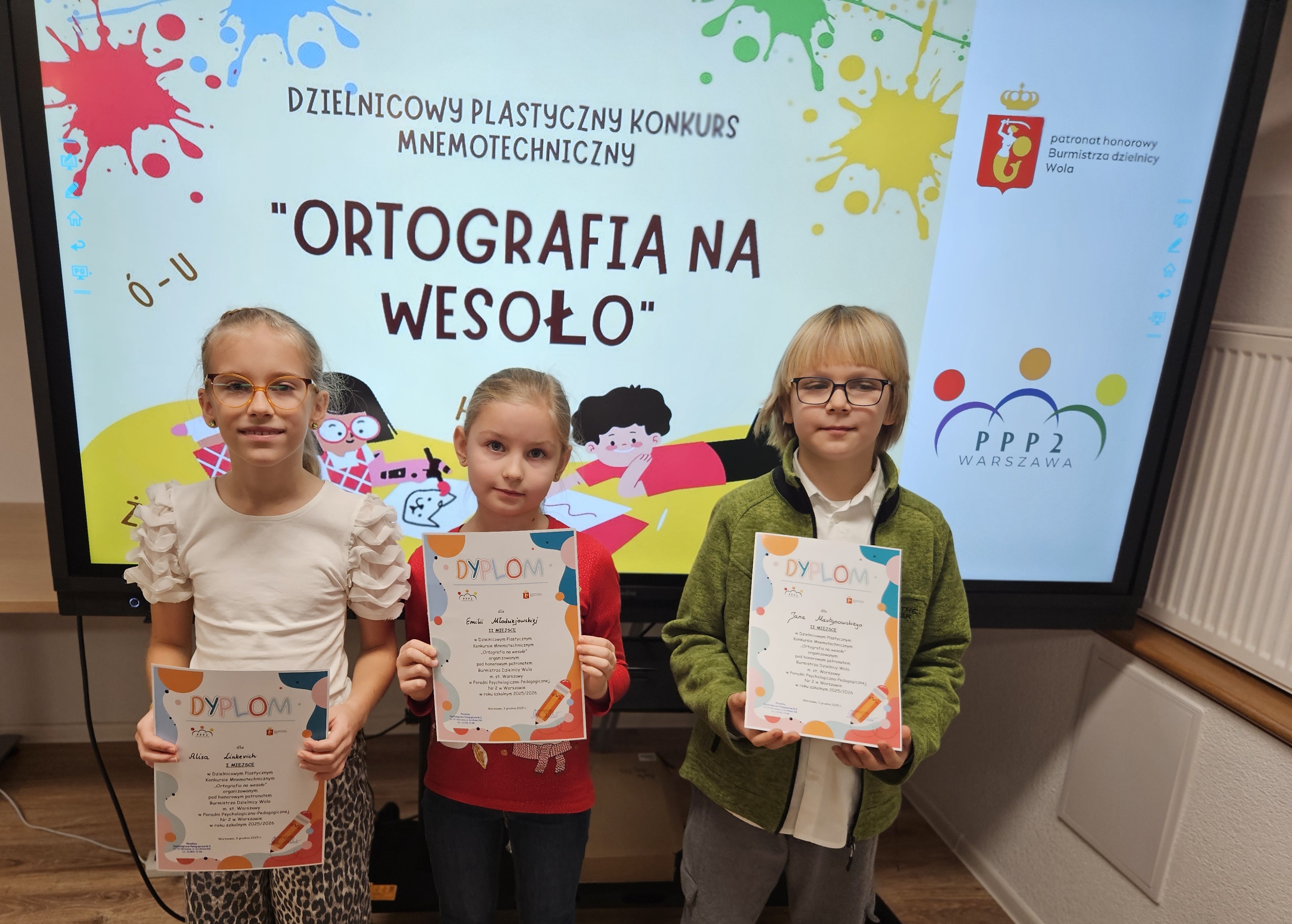 Wyniki konkursu dzielnicowego ''Ortografia na wesoło''