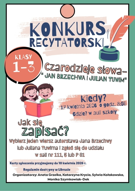 Konkurs recytatorski dla klas 1-3