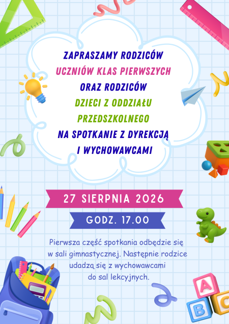Spotkanie z rodzicami przyszłorocznych uczniów klas pierwszych i dzieci z oddziału przedsz